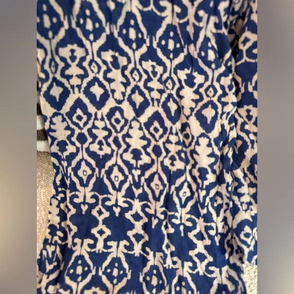 NWT Zara drawstring blue and white print pant - Picture 3 of 11